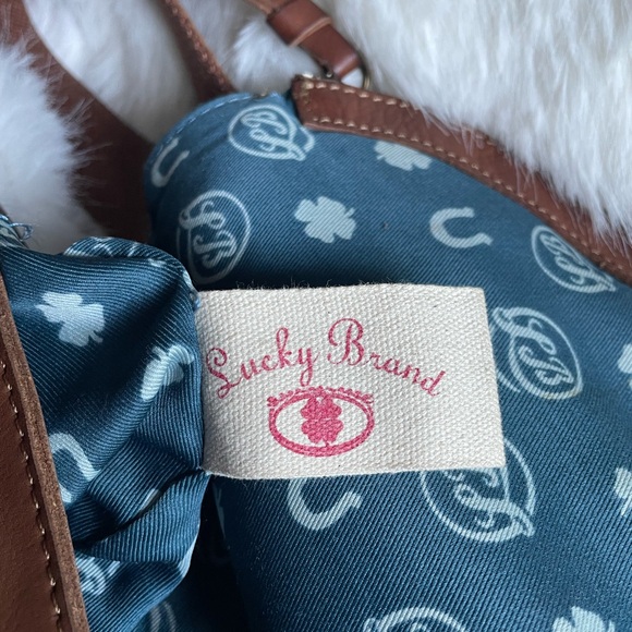 Lucky Brand Brown Leather Boho Shoulder Crossbody Bag with Tassels - Picture 11 of 16